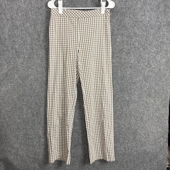 J. McLaughlin Pants - J. McLaughlin Straight Pants Womens Size 6 Brown Gingham side Zip Preppy